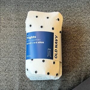 2/$8 Old Navy Kids' White Tights with Black Dots & Gray Tights 4T-5T